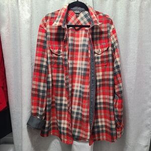 Eddie Bauer Red‎ and White Plaid Shirt
